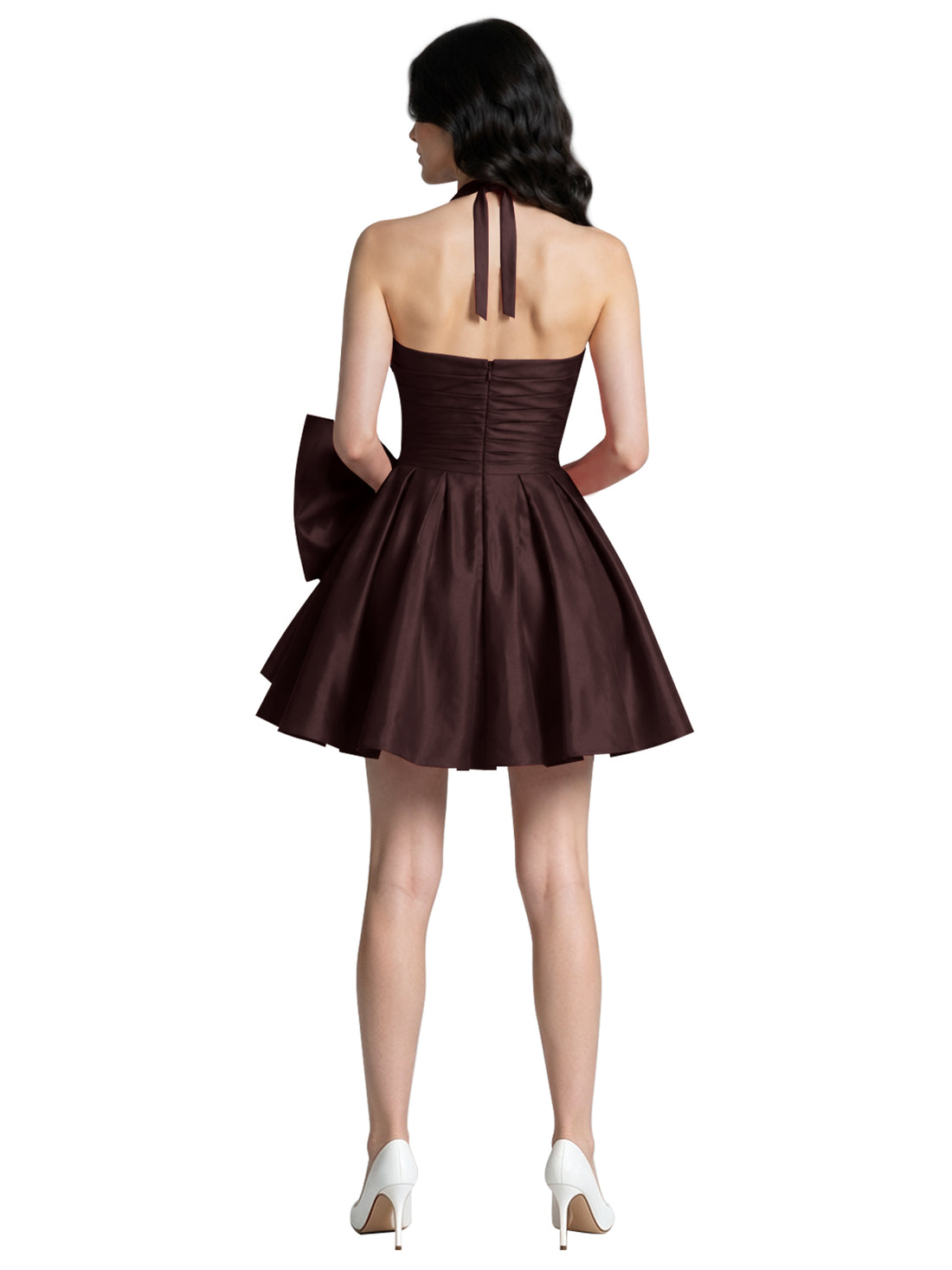 Halter Oversized Bow Mini Dress 