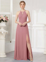 Chiffon Bridesmaid Dress with Halter 