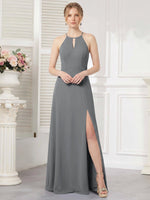 Chiffon Bridesmaid Dress with Halter 