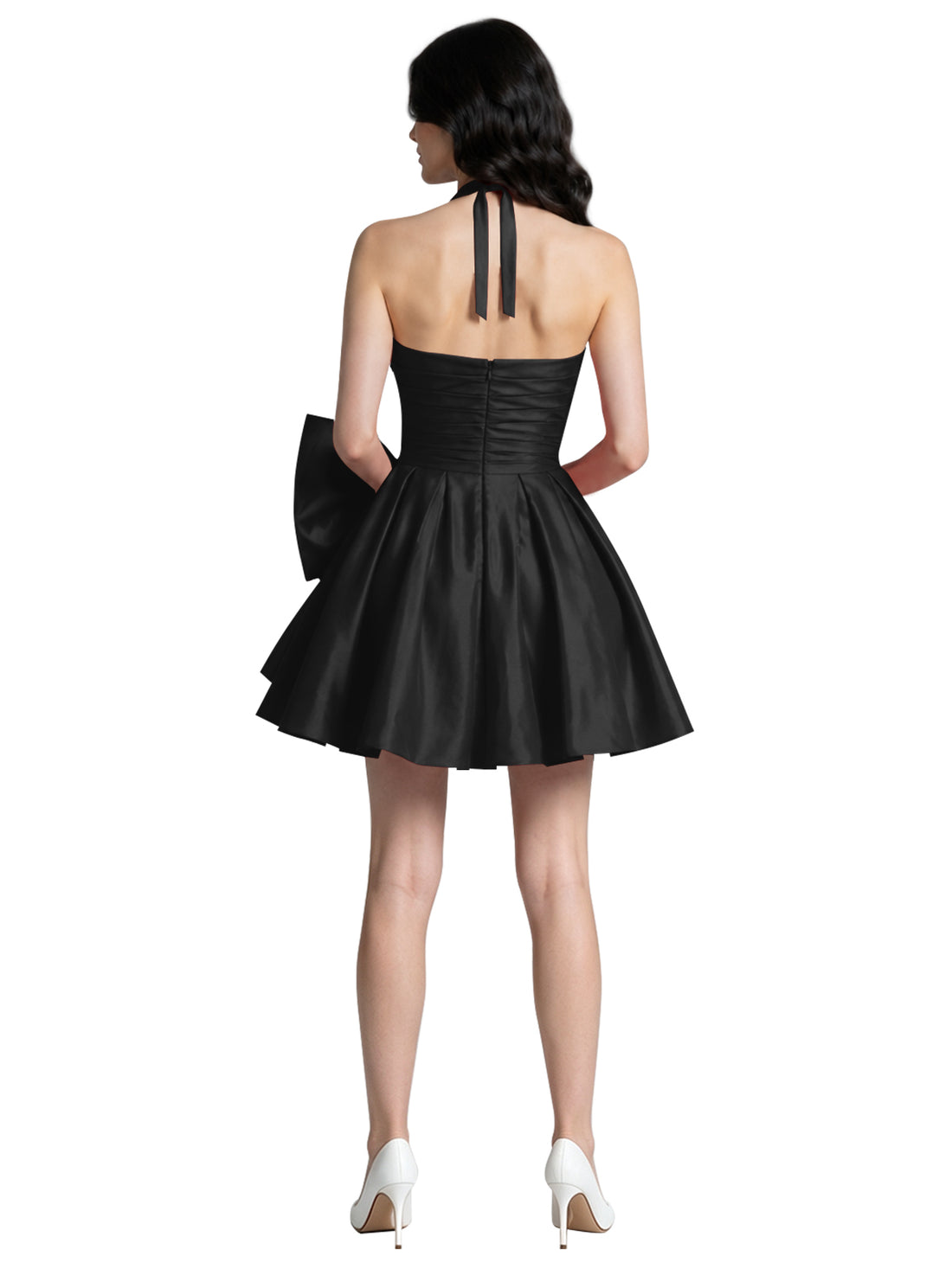Halter Oversized Bow Mini Dress 