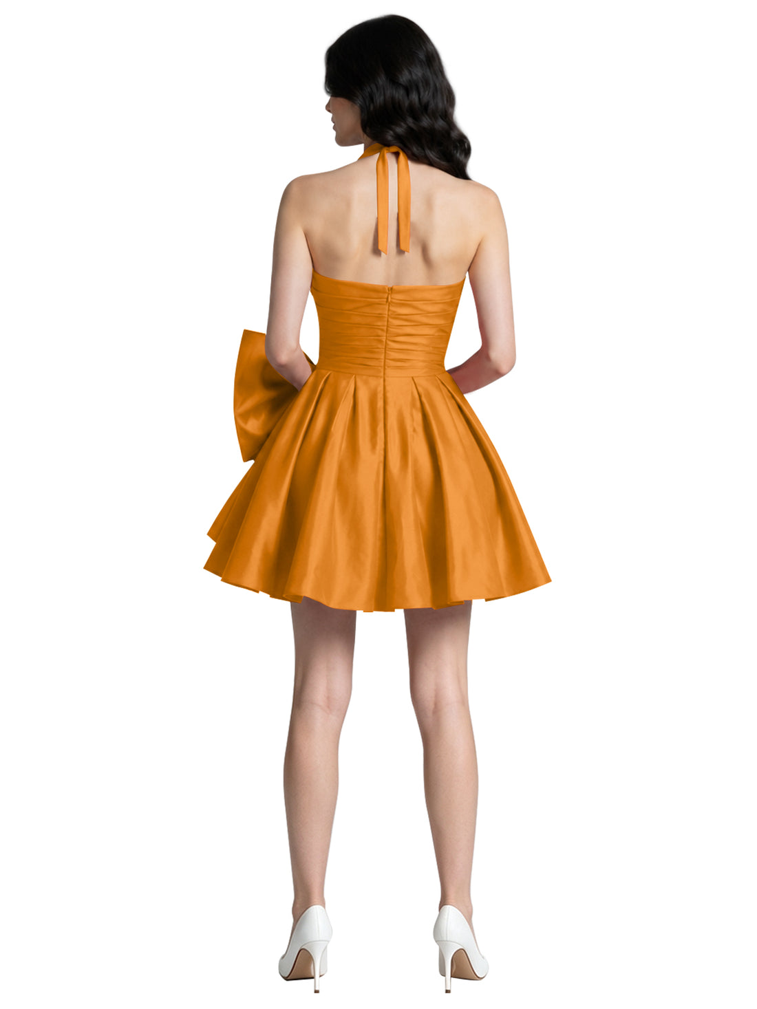 Halter Oversized Bow Mini Dress 