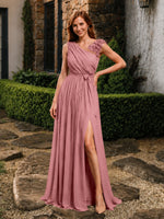 Chiffon Prom Dress with Appliques