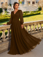 Chiffon Mother of the Bride Dress with Long Sleeves 