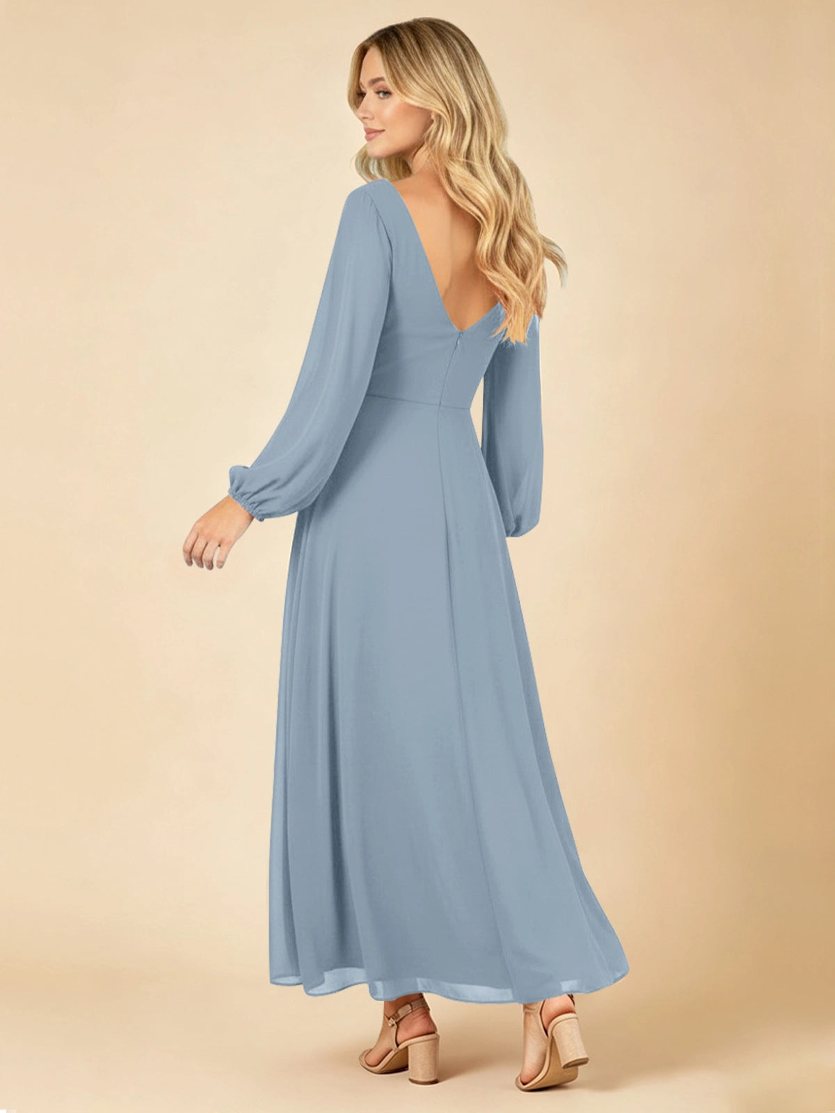 A-line Bridesmaid Dress with Long Sleeves 