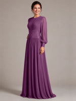 Chiffon Mother of the Bride Dress with Jewel Neckline 