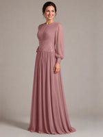 Chiffon Mother of the Bride Dress with Jewel Neckline 