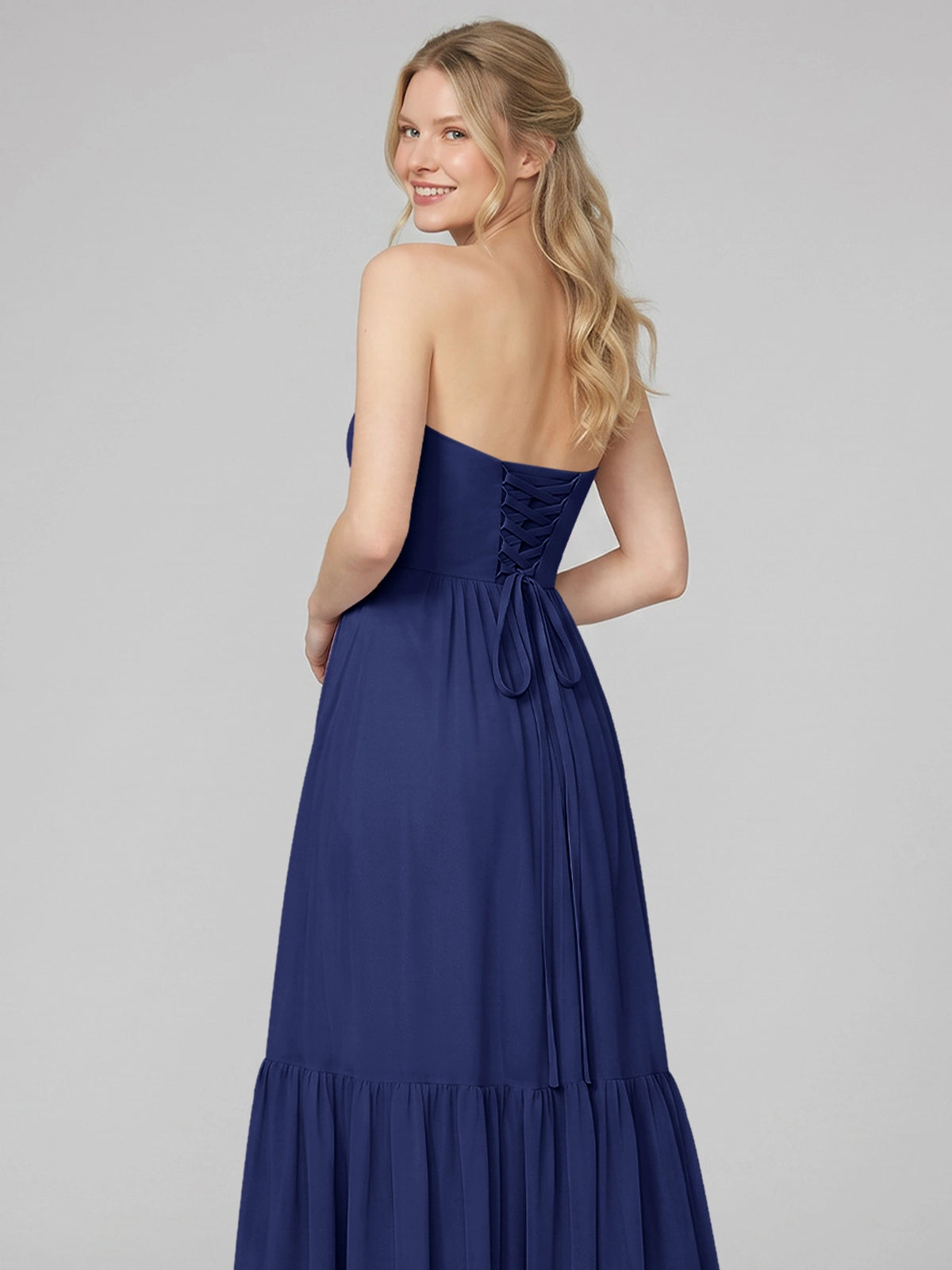 Strapless Bridesmaid Dress with Slit 