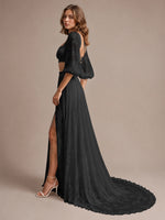 Lace Wedding Dress with Slit 