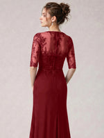 Lace Mother of the Bride Dress with Half Sleeves