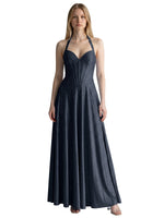 Halter Beaded Prom Dress 
