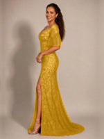Mermaid Mother of the Bride Dress with V-neck 
