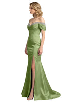Corset Beaded Trumpet Prom Dress 