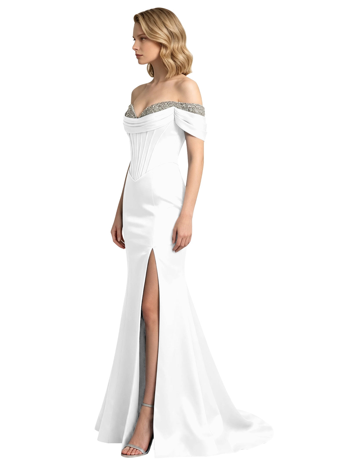 Corset Beaded Trumpet Prom Dress 
