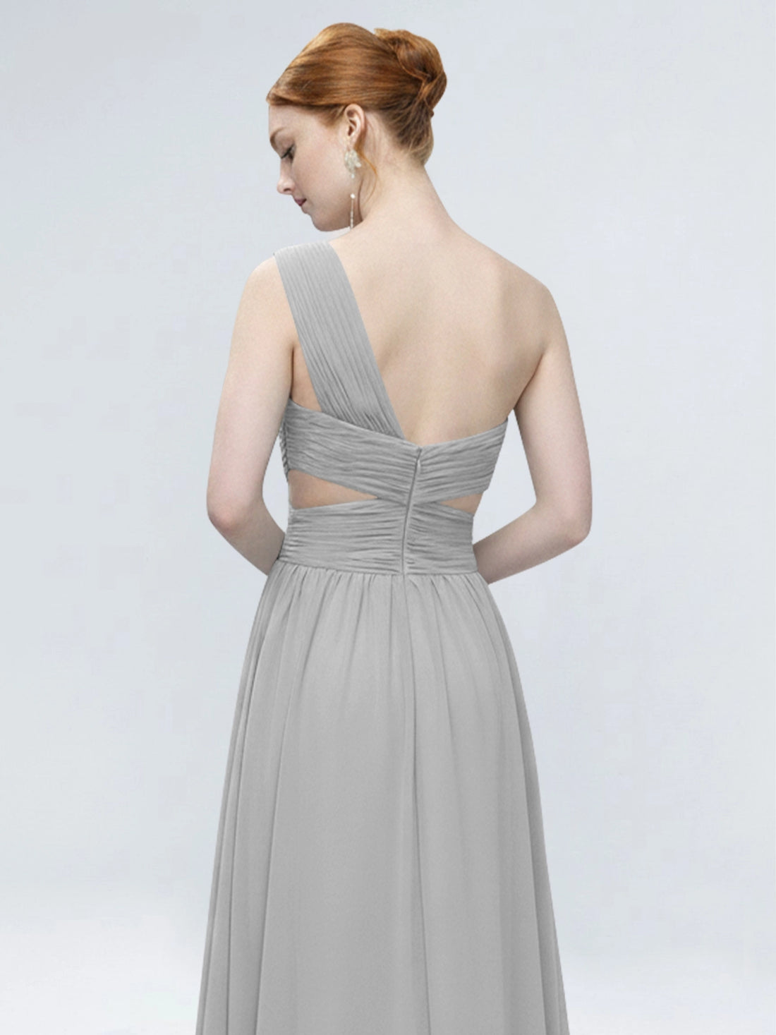 One-Shoulder Side Cut-Out Bridesmaid Dress 