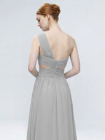 One-Shoulder Side Cut-Out Bridesmaid Dress 