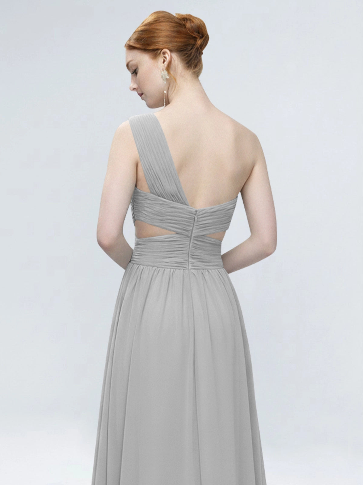 One-Shoulder Side Cut-Out Bridesmaid Dress 