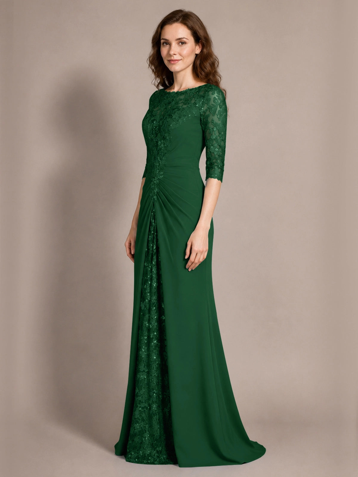 Lace Mother of the Bride Dress with Applique 