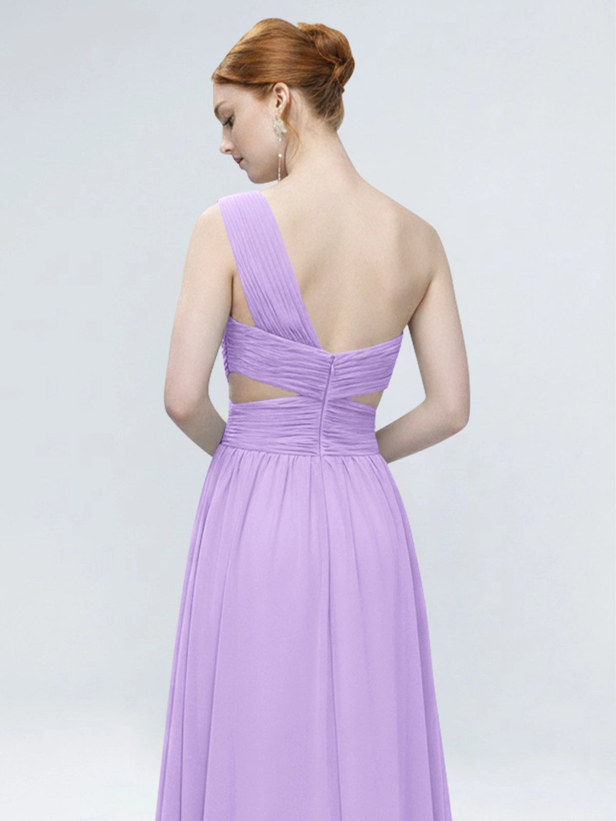 One-Shoulder Side Cut-Out Bridesmaid Dress 