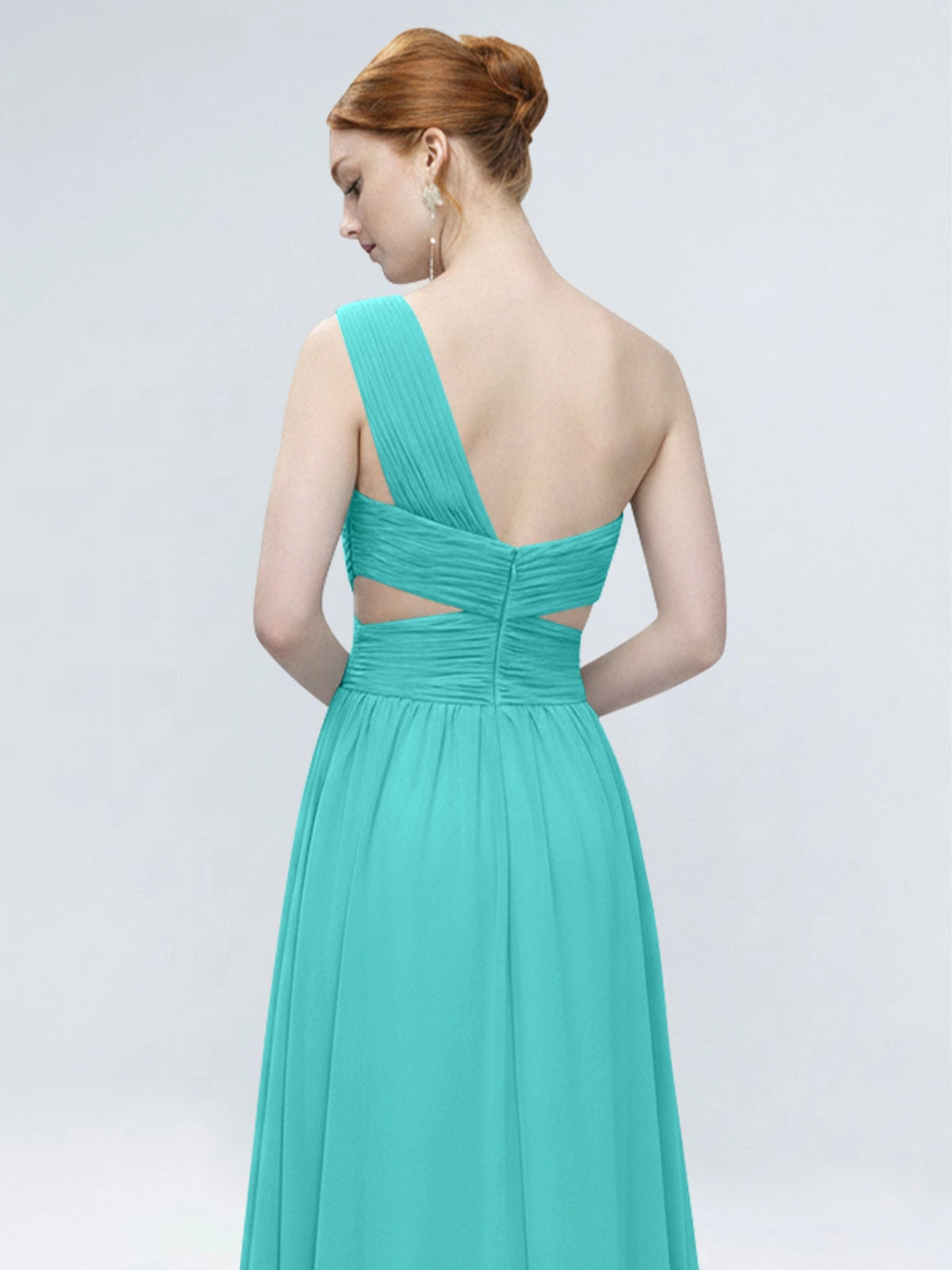 One-Shoulder Side Cut-Out Bridesmaid Dress 