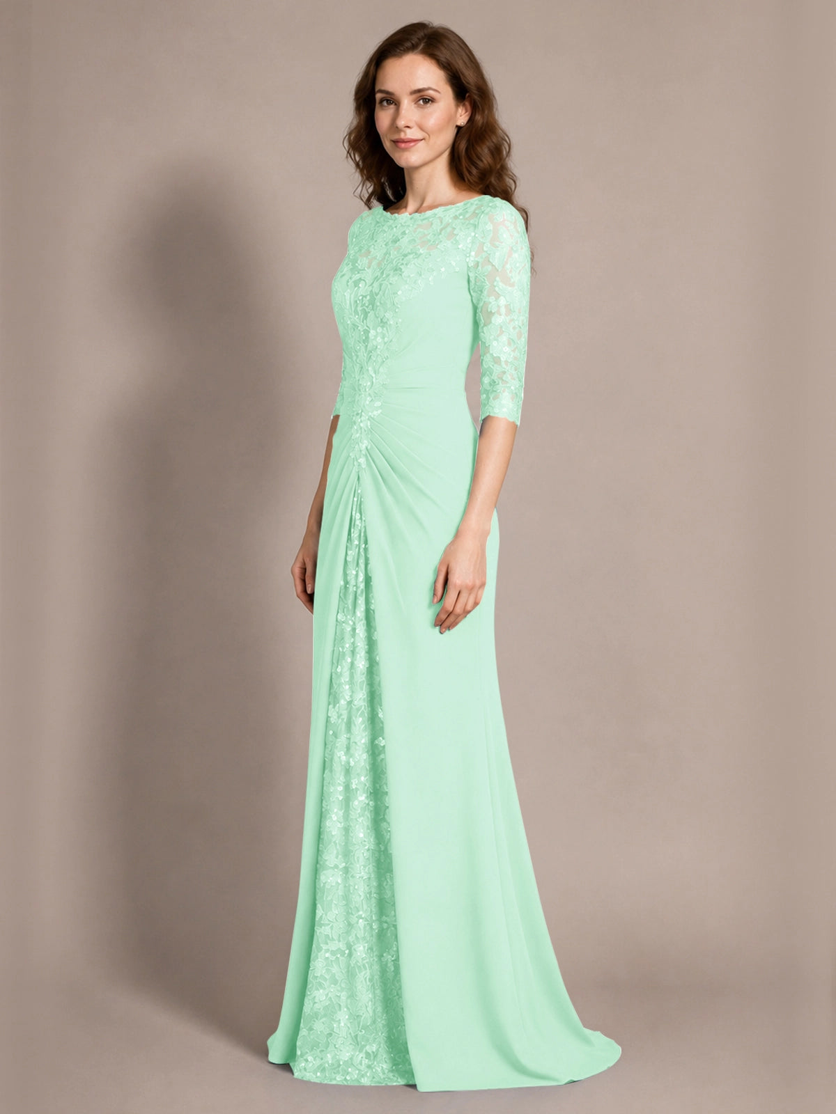 Lace Mother of the Bride Dress with Applique 