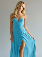 Sweetheart Bridesmaid Dress with Slit 