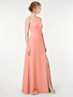 Chiffon Bridesmaid Dress with Halter 