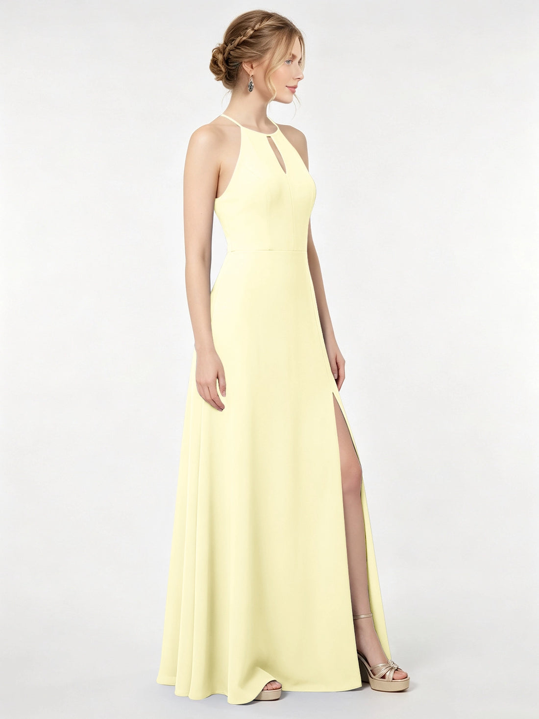 Chiffon Bridesmaid Dress with Halter 
