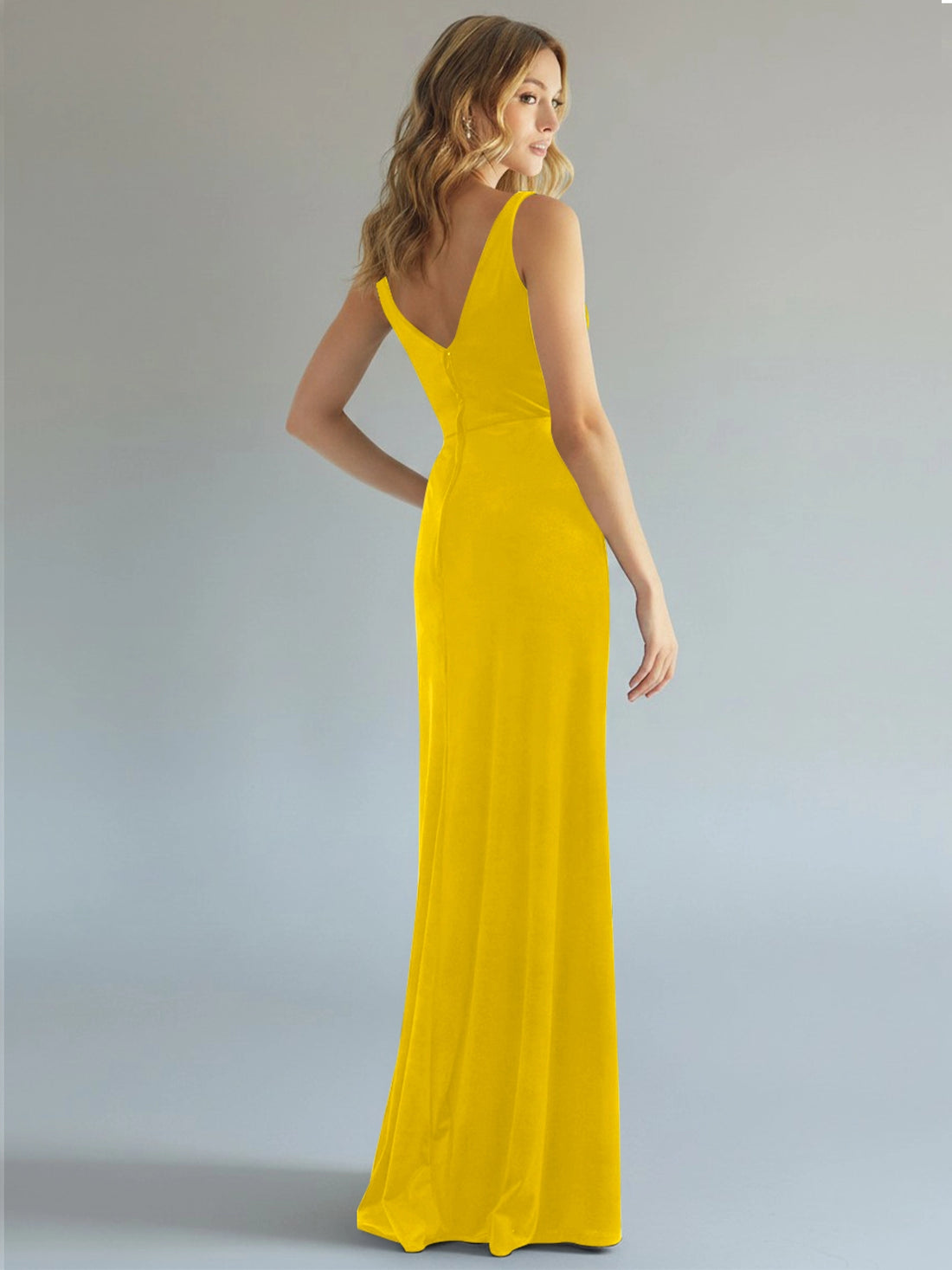 Velvet Bridesmaid Dress with Slit 