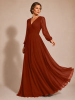 Chiffon Mother of the Bride Dress with Long Sleeves 