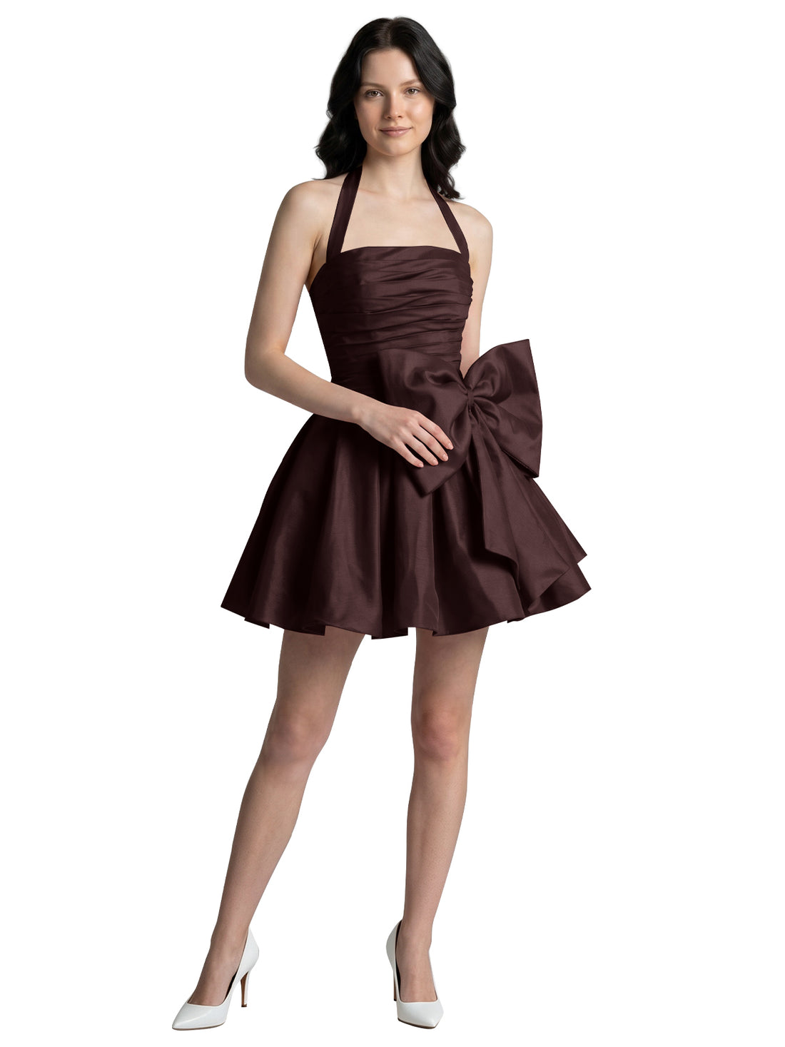 Halter Oversized Bow Mini Dress 