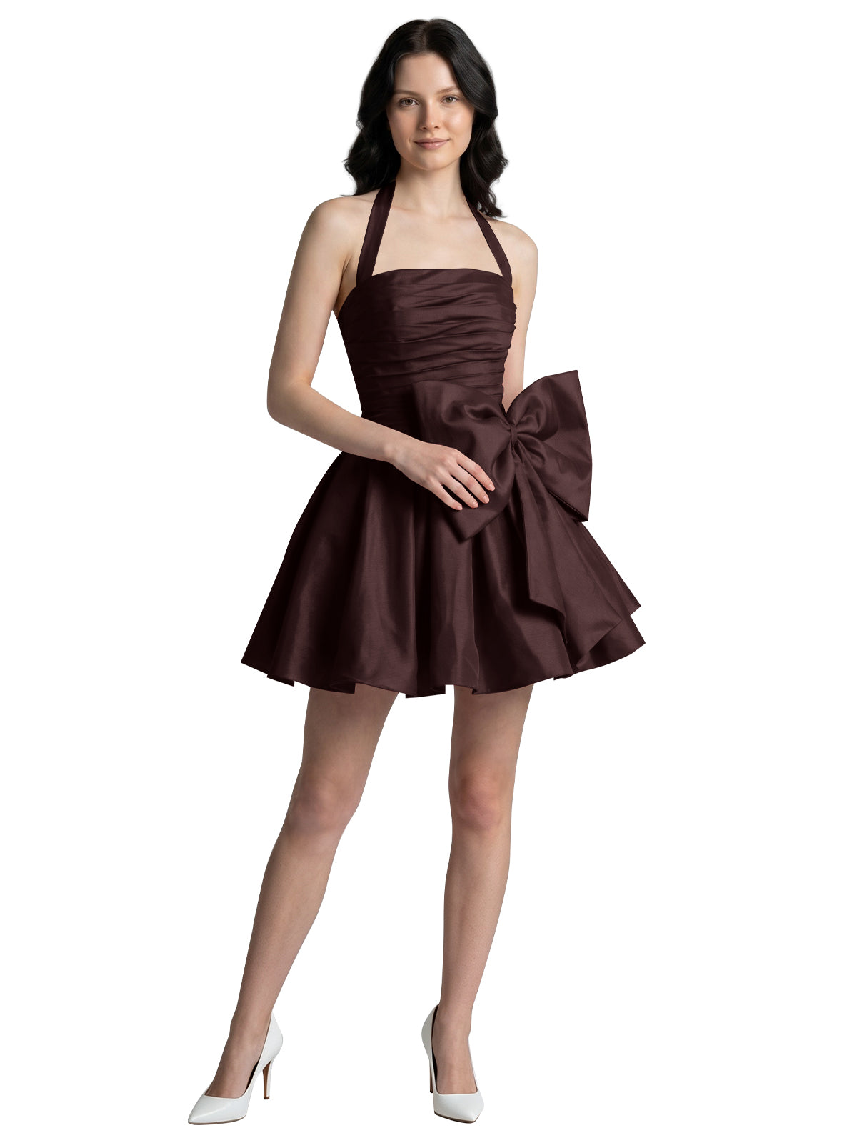 Halter Oversized Bow Mini Dress 