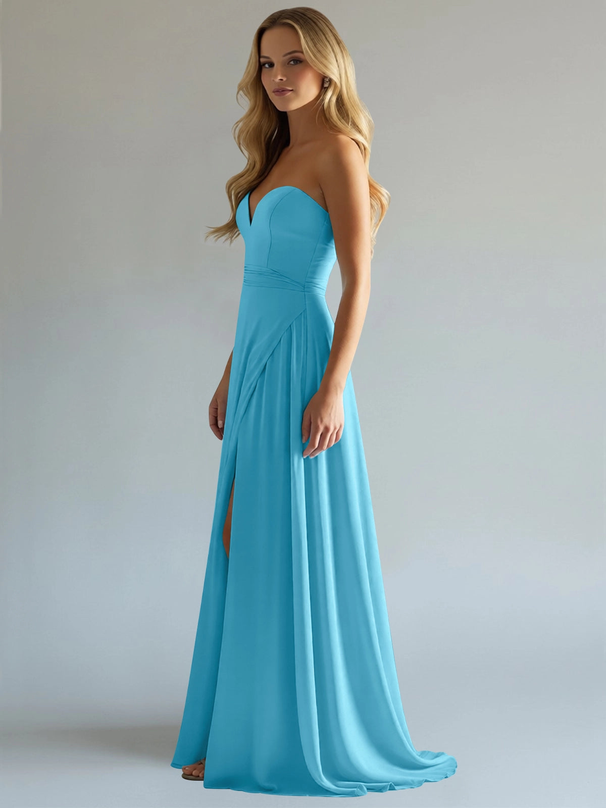 Sweetheart Bridesmaid Dress with Slit 