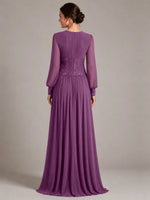 Chiffon Mother of the Bride Dress with Jewel Neckline 