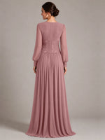 Chiffon Mother of the Bride Dress with Jewel Neckline 