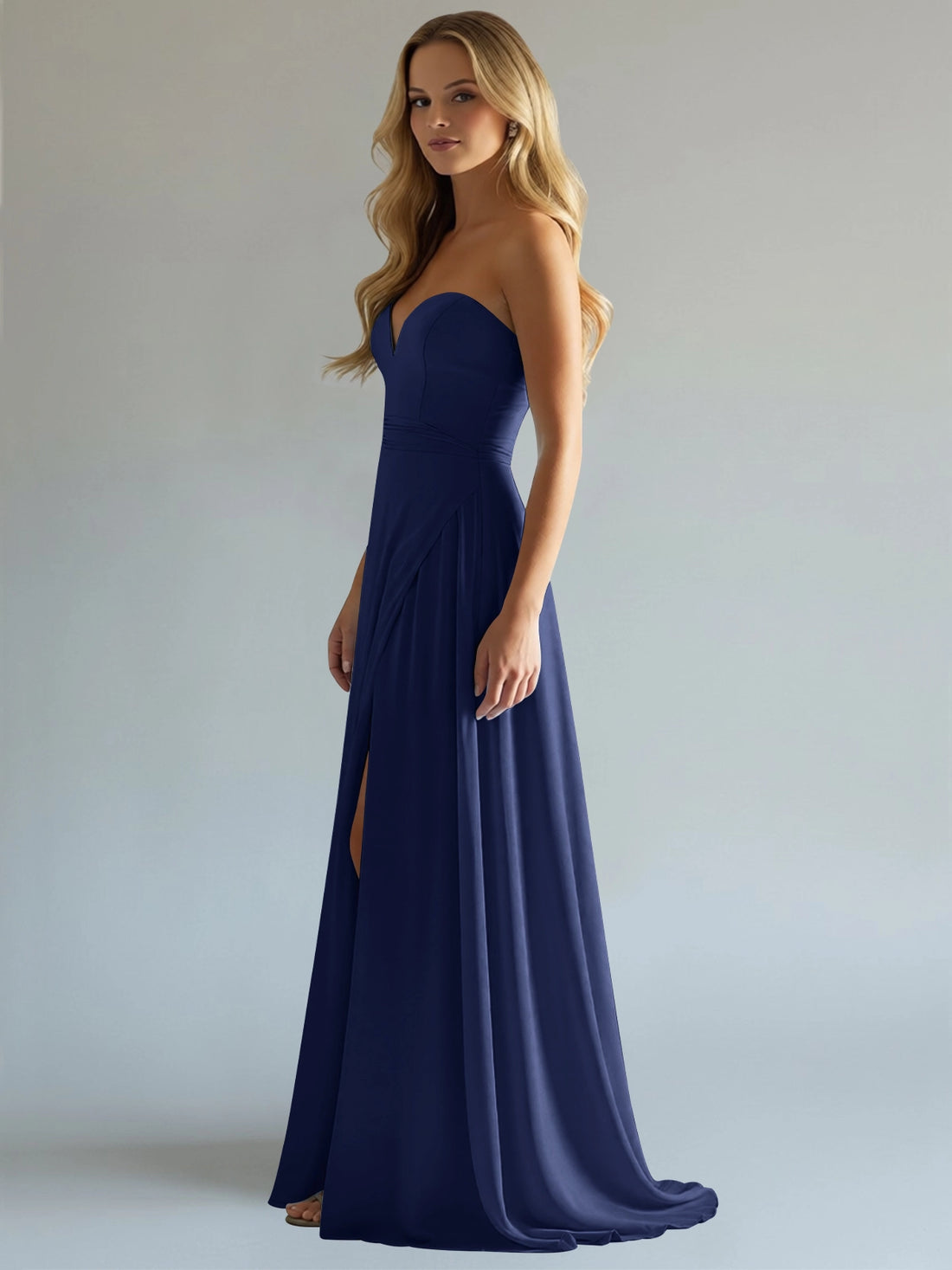 Sweetheart Bridesmaid Dress with Slit 