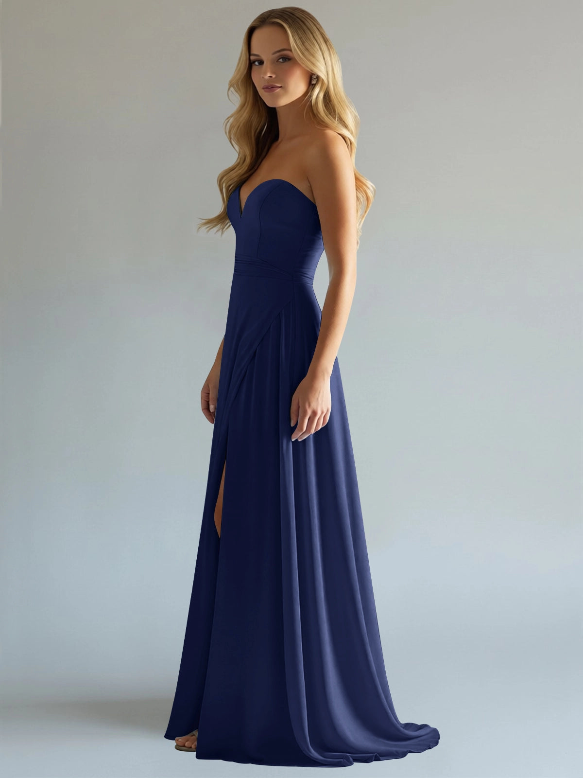 Sweetheart Bridesmaid Dress with Slit 