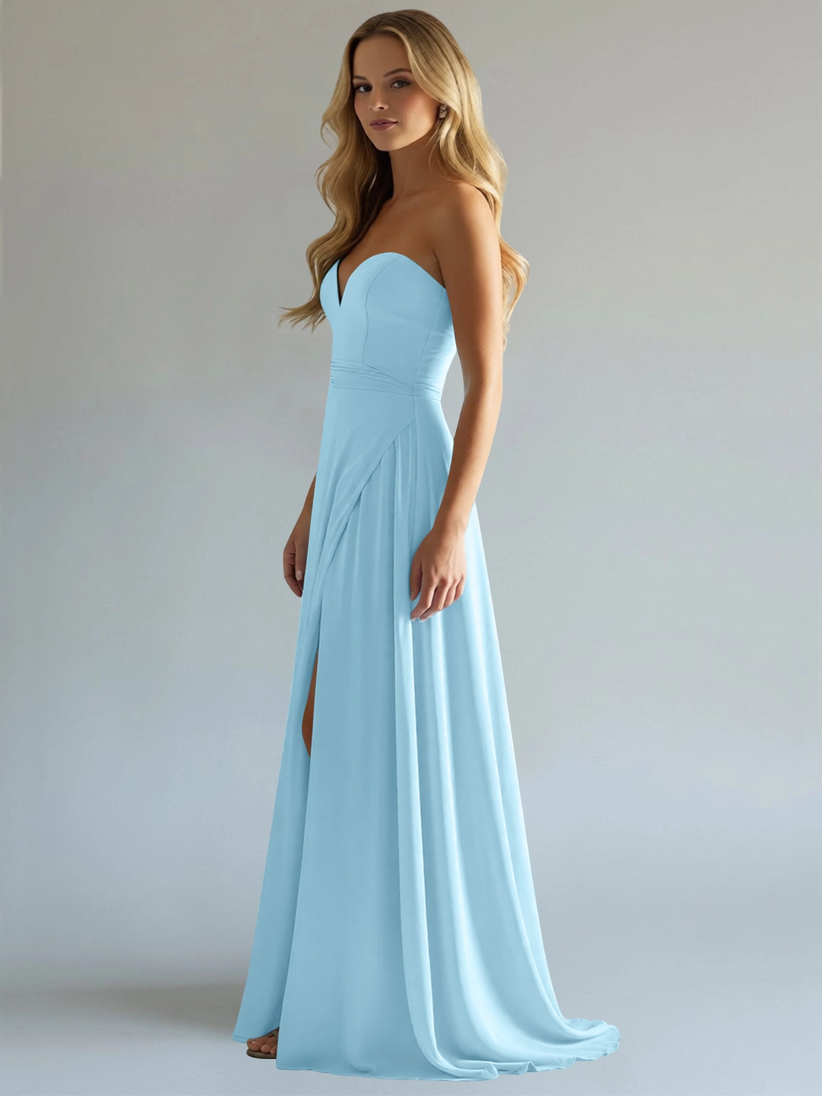 Sweetheart Bridesmaid Dress with Slit 