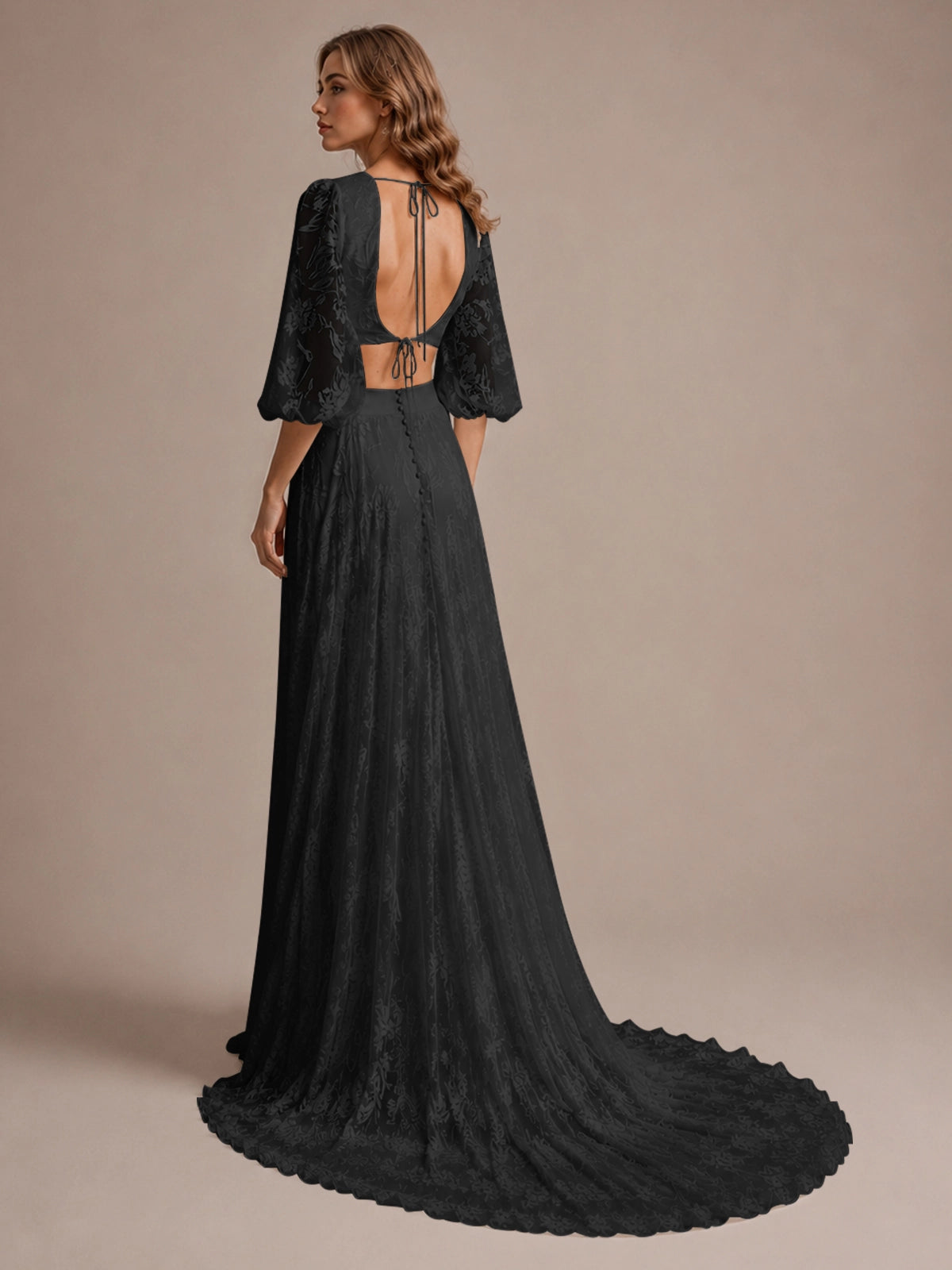Lace Wedding Dress with Slit 