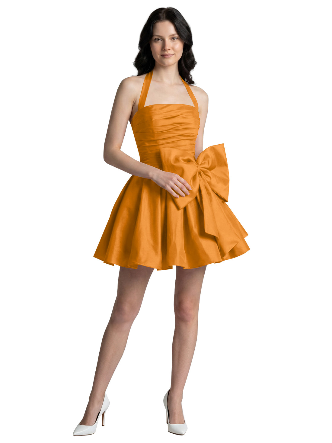Halter Oversized Bow Mini Dress 