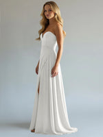 Sweetheart Bridesmaid Dress with Slit 