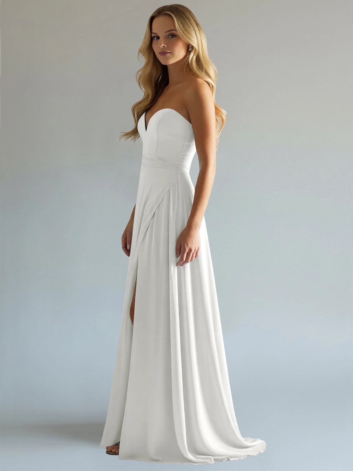 Sweetheart Bridesmaid Dress with Slit 