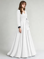Stretch Satin Mother of the Bride Dress with Crystal