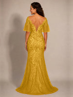 Mermaid Mother of the Bride Dress with V-neck 