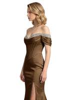 Corset Beaded Trumpet Prom Dress 