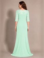 Lace Mother of the Bride Dress with Applique 
