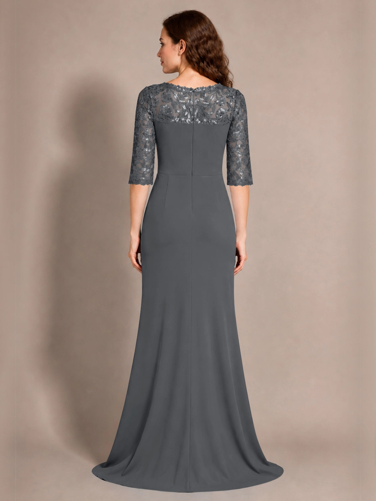 Lace Mother of the Bride Dress with Applique 