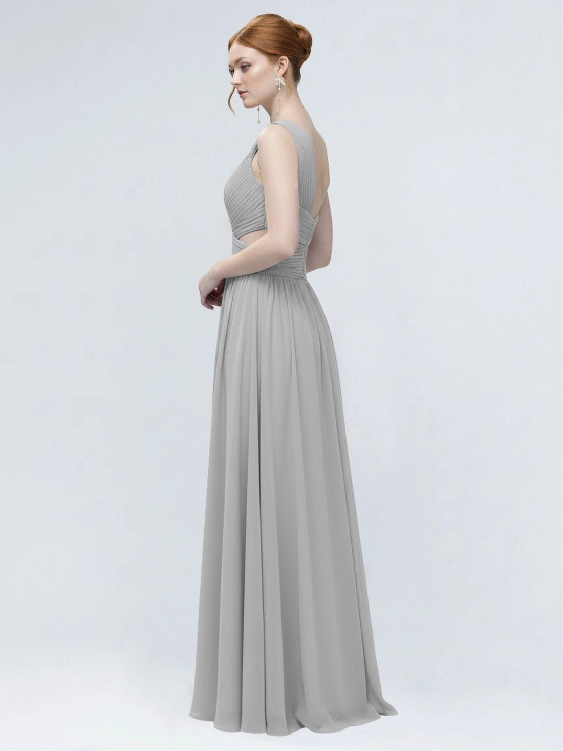 One-Shoulder Side Cut-Out Bridesmaid Dress 