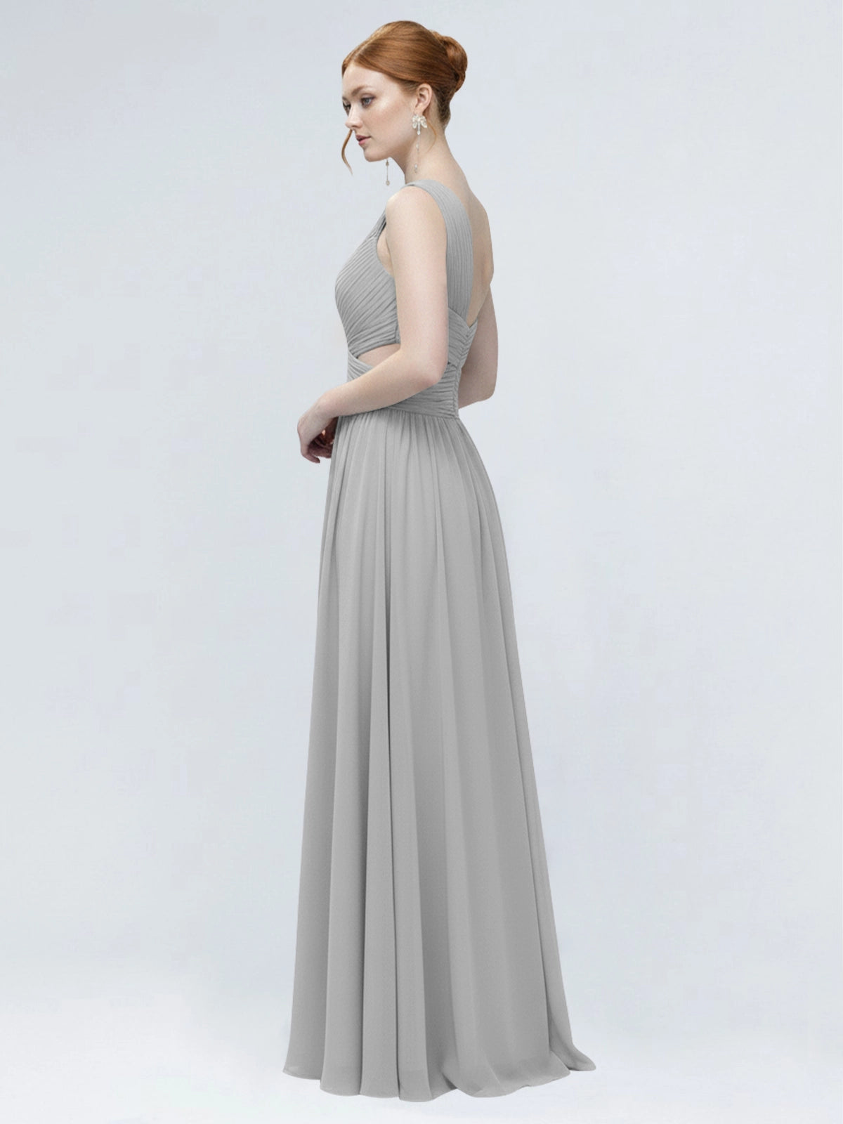 One-Shoulder Side Cut-Out Bridesmaid Dress 