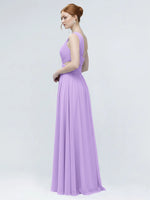 One-Shoulder Side Cut-Out Bridesmaid Dress 