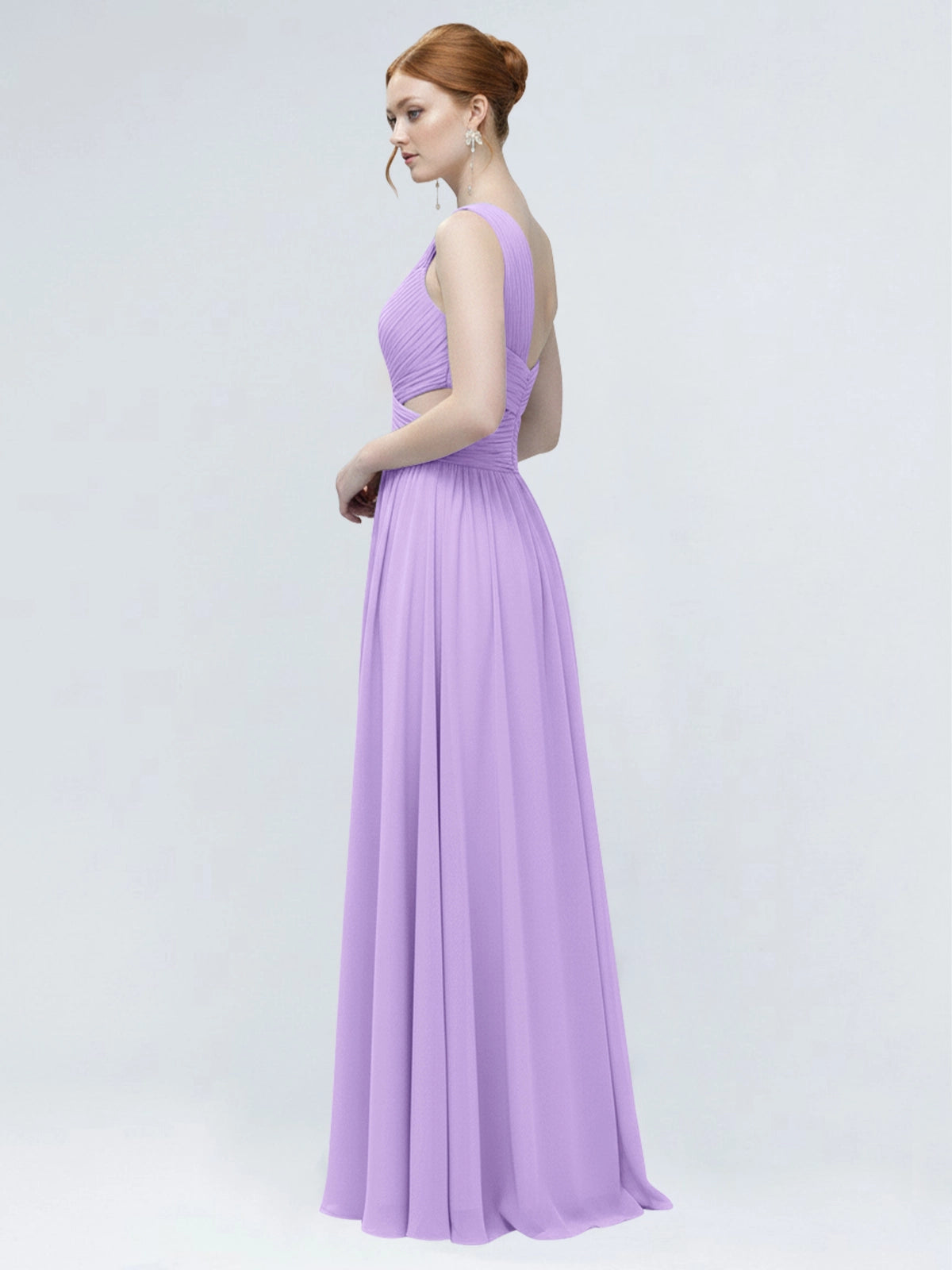 One-Shoulder Side Cut-Out Bridesmaid Dress 